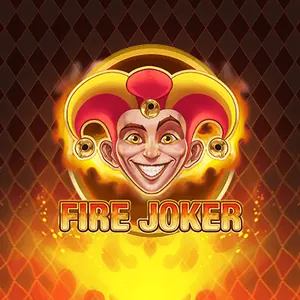 Fire Joker fra Play'n GO, et grinende jokeransigt med rød og gul narrehue omgivet af flammer